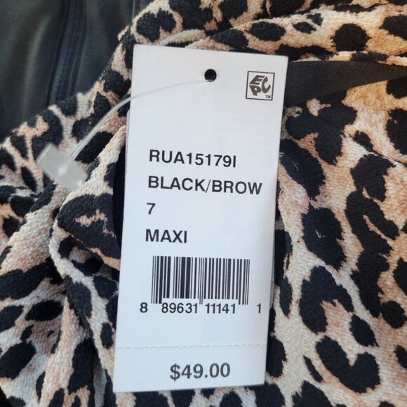 Crystal Doll Womens Juniors Cheetah Animal Print Ruffled Maxi Dress - Picture 9 of 12